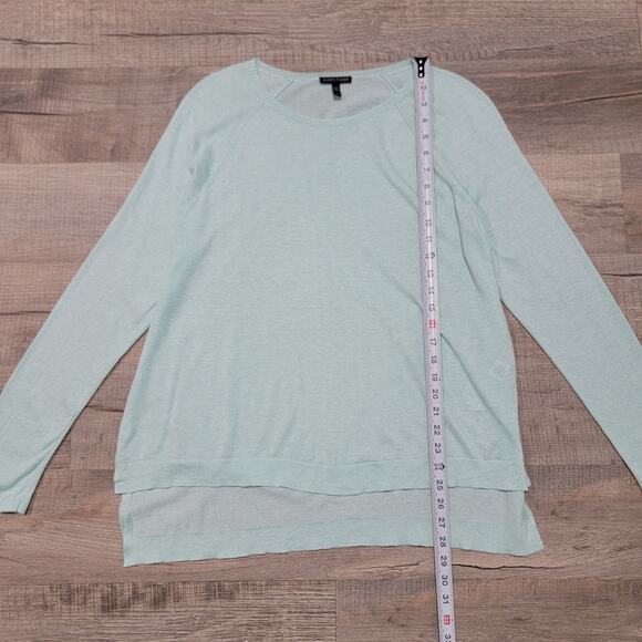 Eileen Fisher Tencel Organic Cotton Silk Blend Sweater Size Large Blue Coastal - Picture 5 of 6